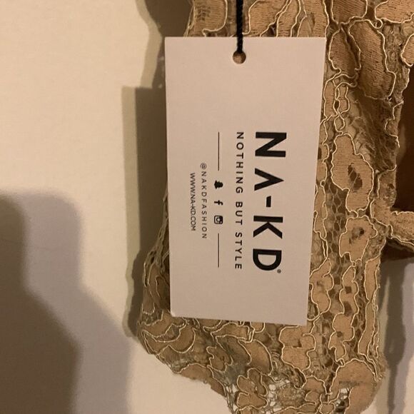 NA-KD NWT beige lace tie back singlet Size S/ EU 34 - Picture 4 of 7